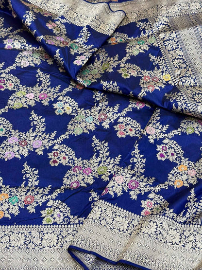 Magenta Pink Pure Katan Silk Handwoven Banarasi Saree