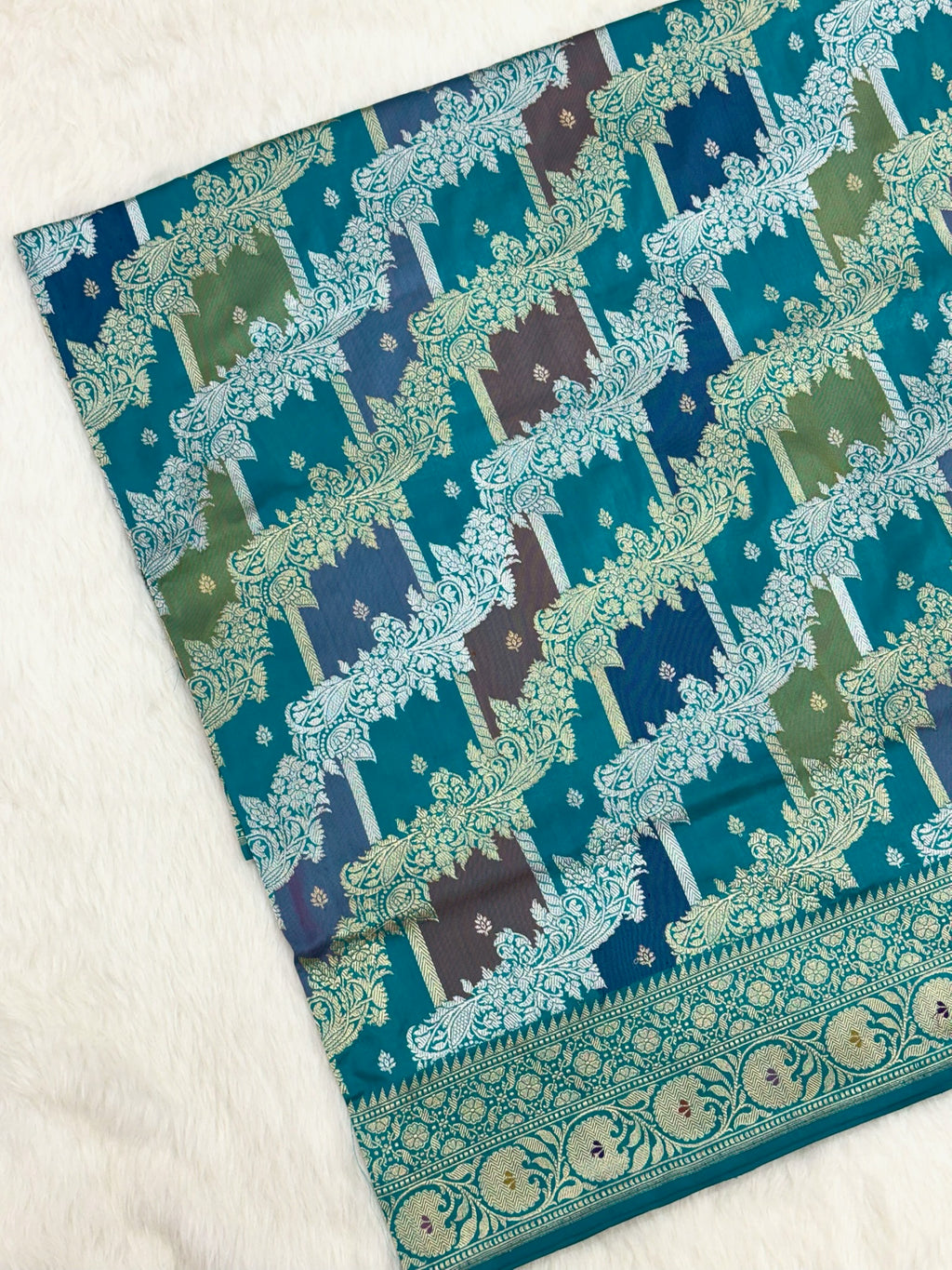 Blue Katan Silk Rangkaat Handwoven Saree