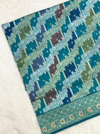 Blue Katan Silk Rangkaat Handwoven Saree