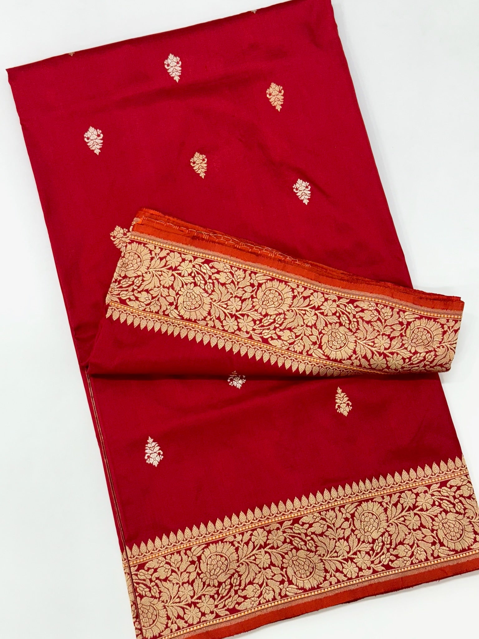 Red Pure Katan Silk Banarasi Saree