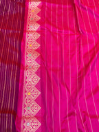 Pink/Magenta Pure Mulberry Katan Silk Handwoven Rangkaat Banarasi Saree