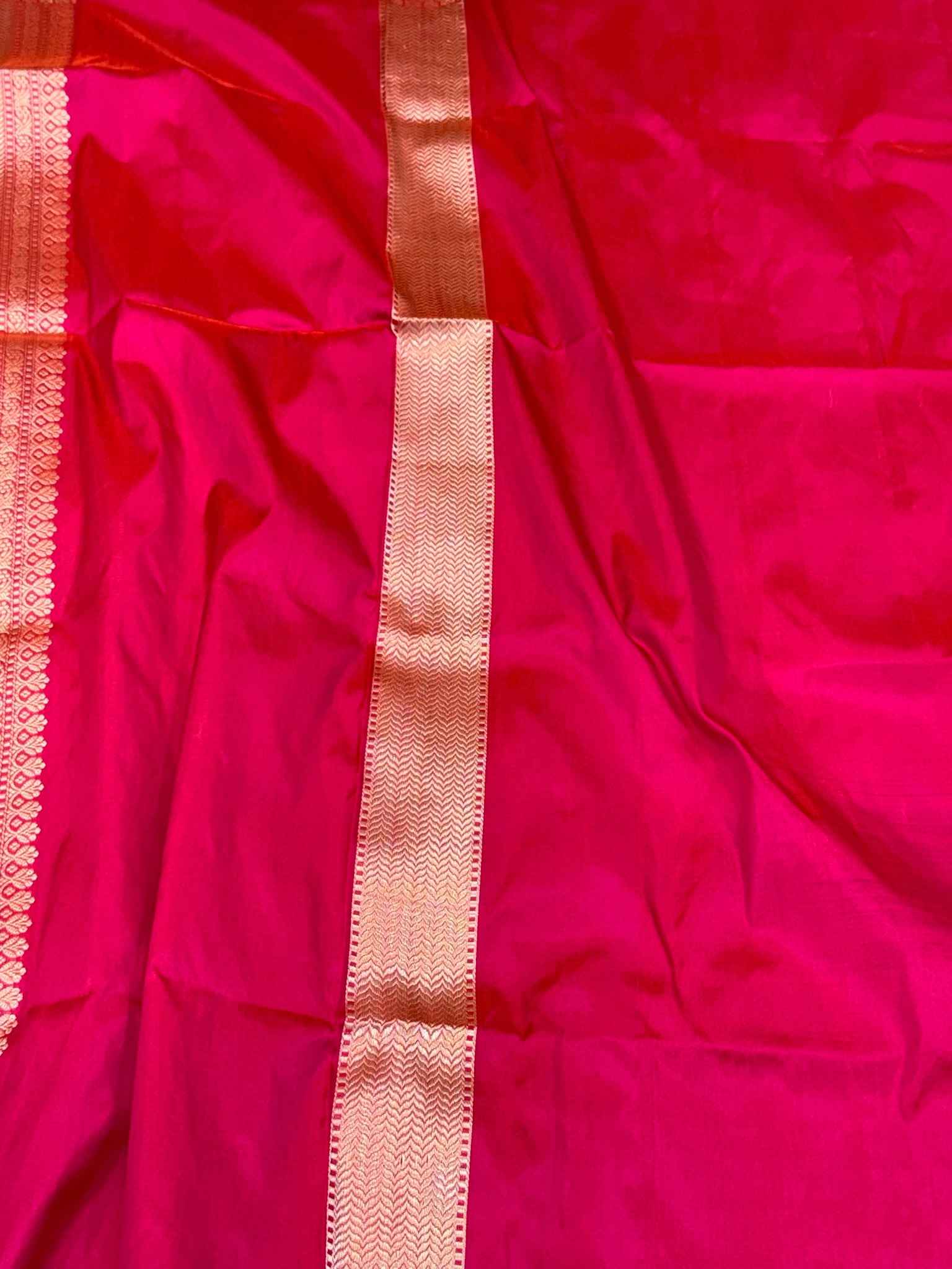 Orange Katan Silk Pure Handwoven Saree