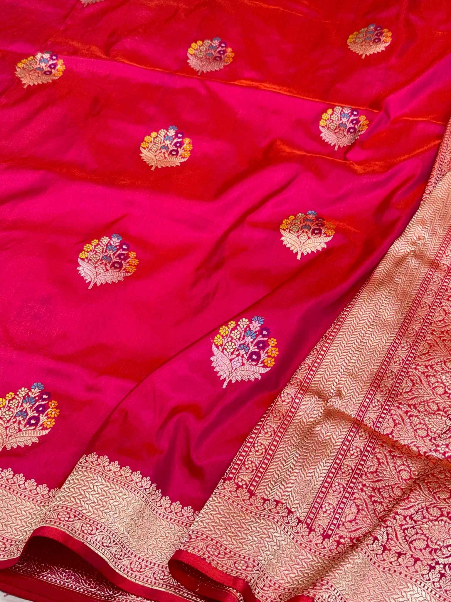 Orange Katan Silk Pure Handwoven Saree