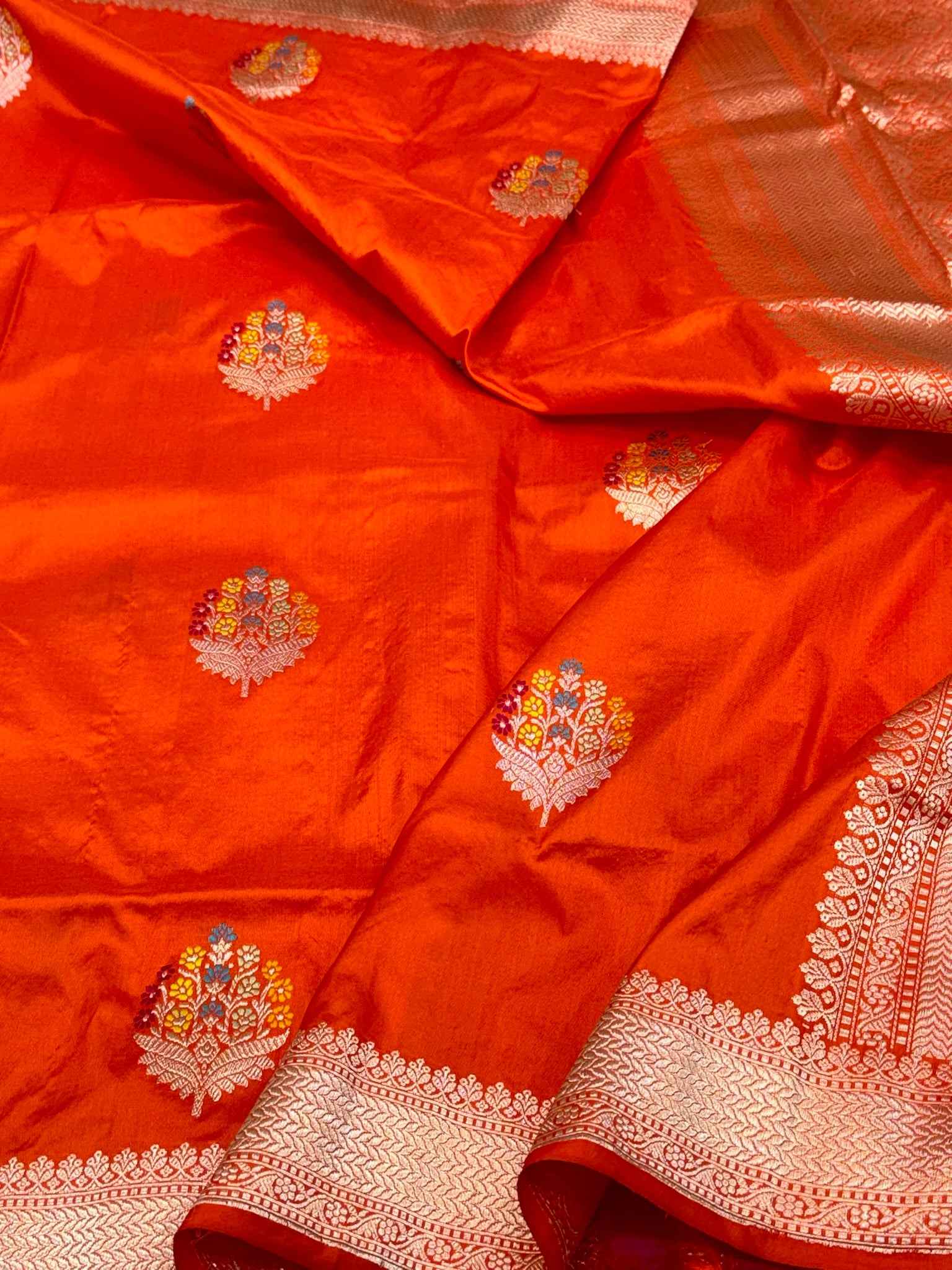 Red Katan Silk Pure Handwoven Saree