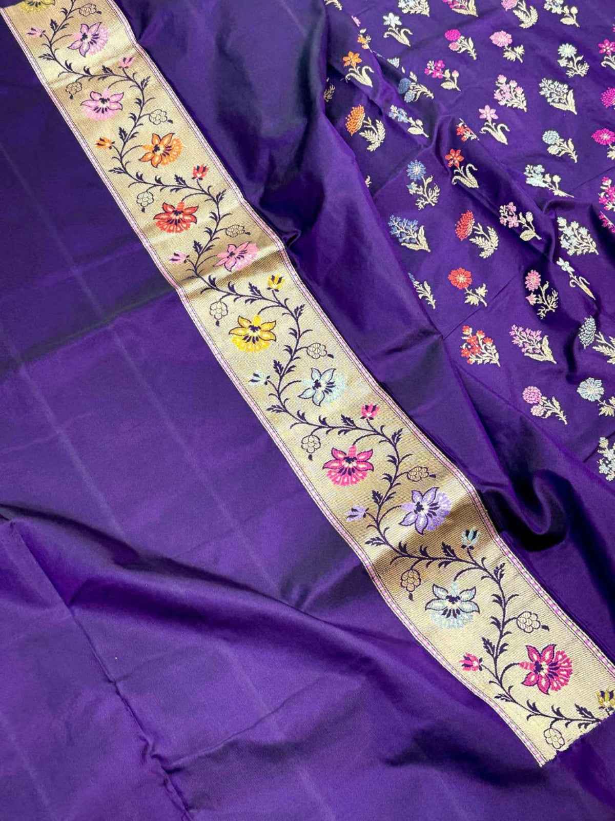 Pink Pure Mulberry Katan Silk Handwoven Banarasi Saree- Kadhuwa