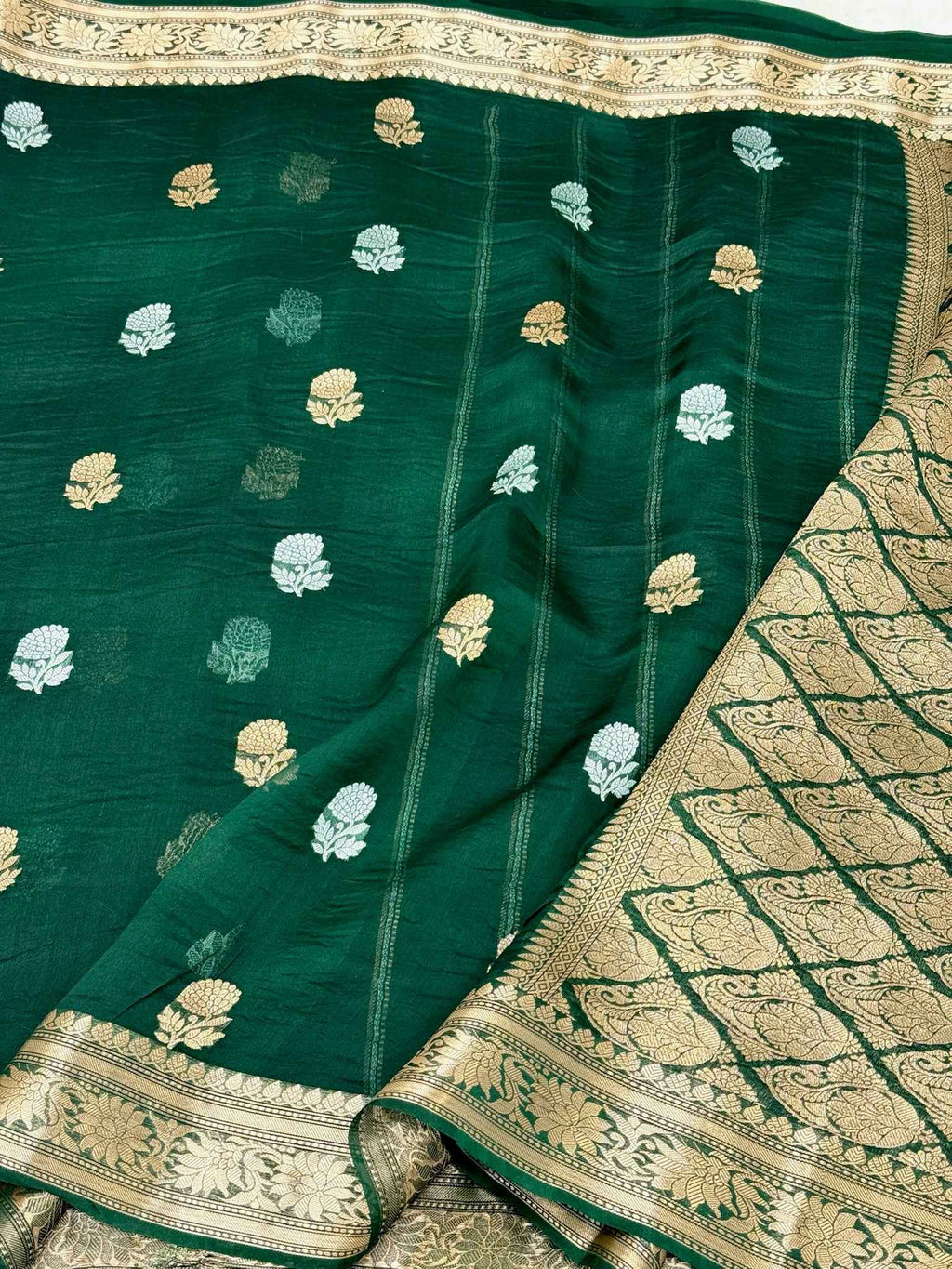 Rani pink Pure Mulberry Silk handwoven Banarasi Saree