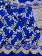 Blue Electric Pure Katan Silk Handwoven Saree