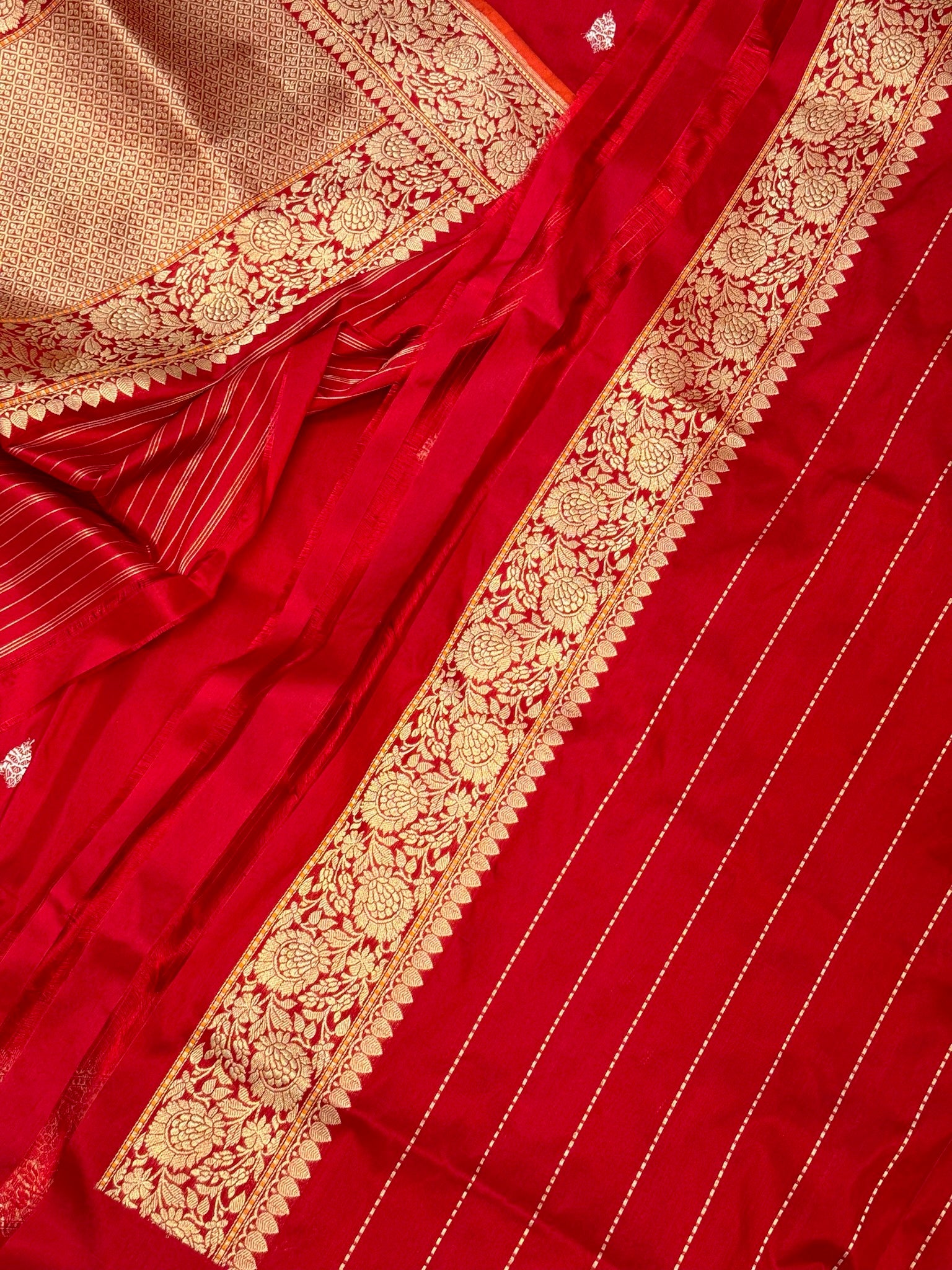 Red Pure Katan Silk Banarasi Saree