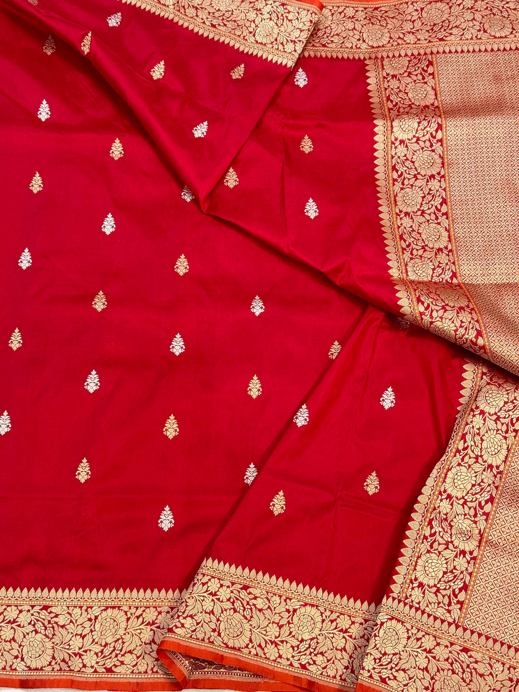 Red Pure Katan Silk Banarasi Saree