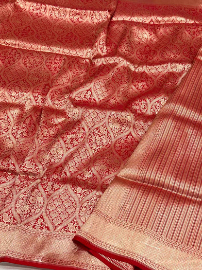 Blue Pure Katan Silk Handwoven Banarasi Brocade Saree