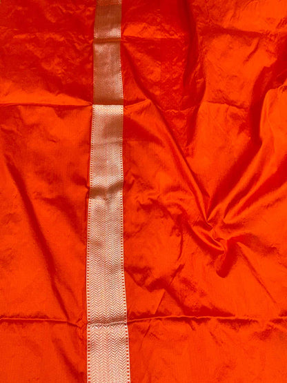 Red Katan Silk Pure Handwoven Saree