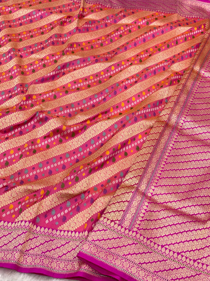 Pink Pure Katan Silk Handwoven Banarasi Saree |Kadhuwa Weave|