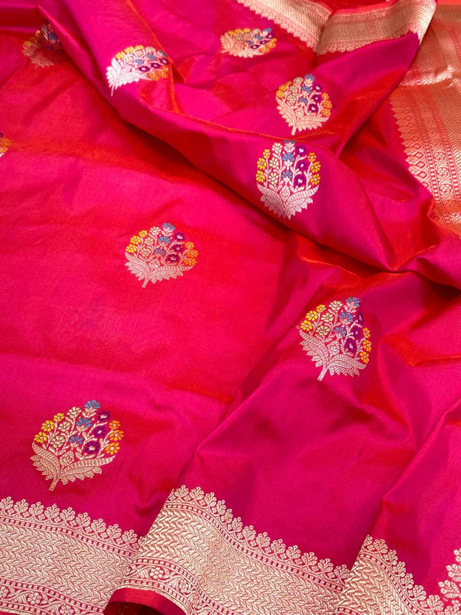 Orange Katan Silk Pure Handwoven Saree