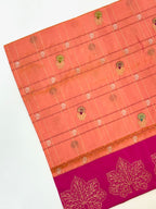 Peach Pink Pure Katan Silk Handwoven Banarasi Saree