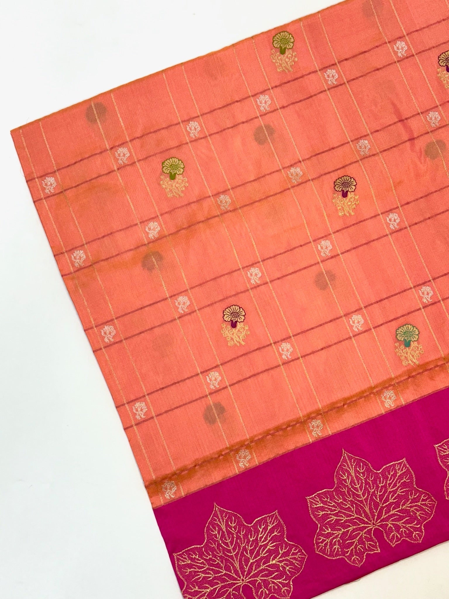 Peach Pink Pure Katan Silk Handwoven Banarasi Saree