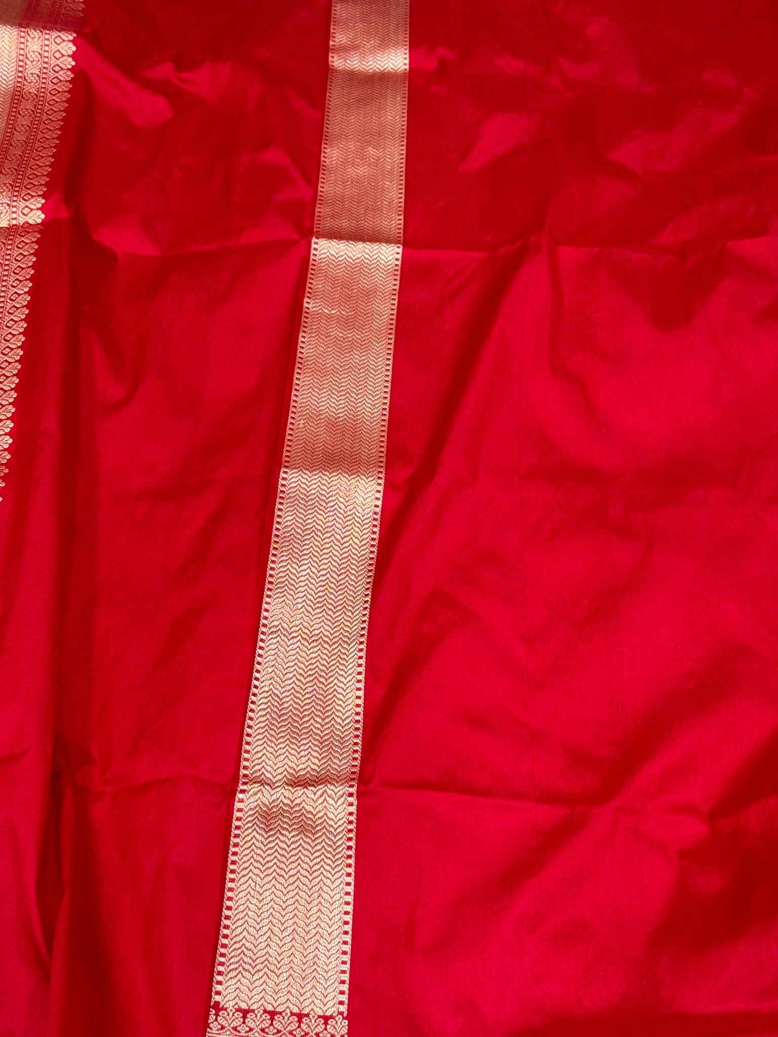 Magenta/Purple Pure Katan Silk Handwoven Banarasi Saree