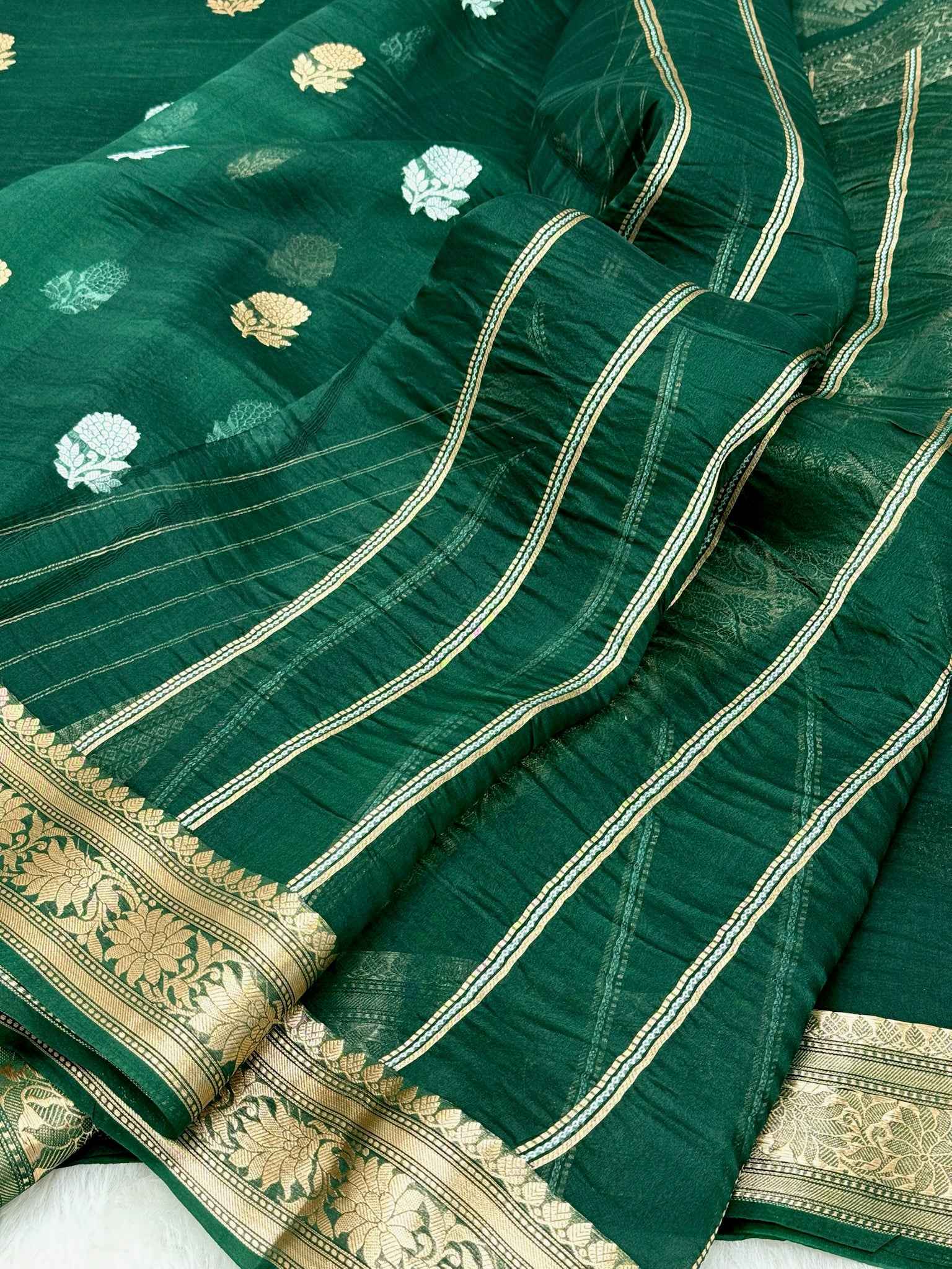 Rani pink Pure Mulberry Silk handwoven Banarasi Saree