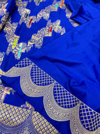 Blue Electric Pure Katan Silk Handwoven Saree