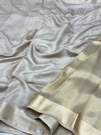 Gold Pure Katan Silk Handwoven Banarasi Saree