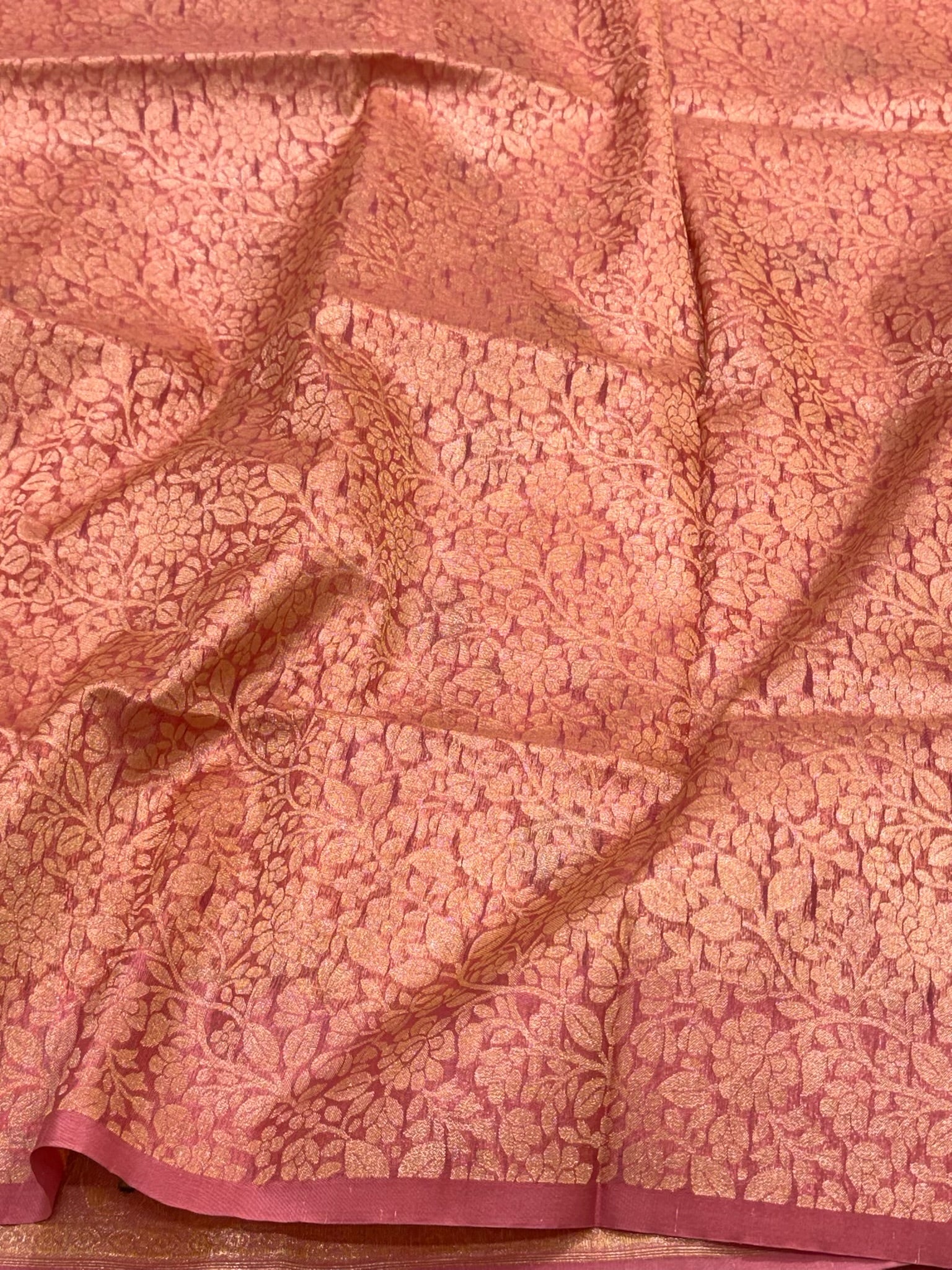Pink Handloom Banarasi Ektara Weave Saree | Pure Mulberry Kora Silk ( Organza ) Jamdani Banarasi Saree