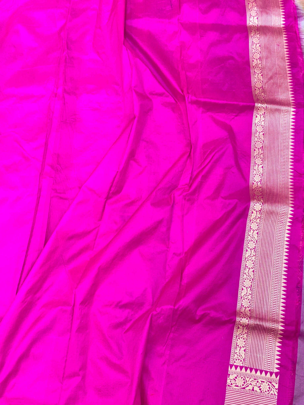 Pink Pure Mulberry Katan Silk Handloom Banarasi Saree - Rangkaat