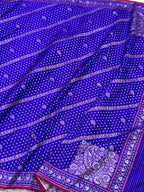 Blue Pure Double Katan Silk Handloom Banarasi Saree |Ektara Weave|