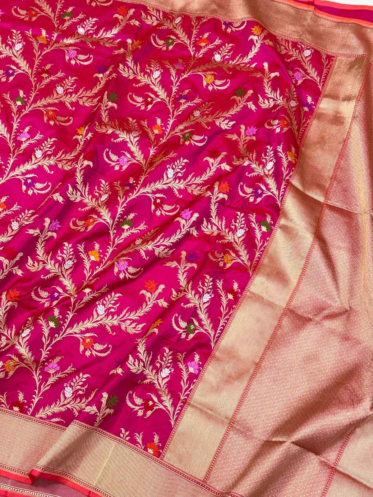 Sea Green Pure Katan Silk Handwoven Banarasi Saree |Kadhuwa|