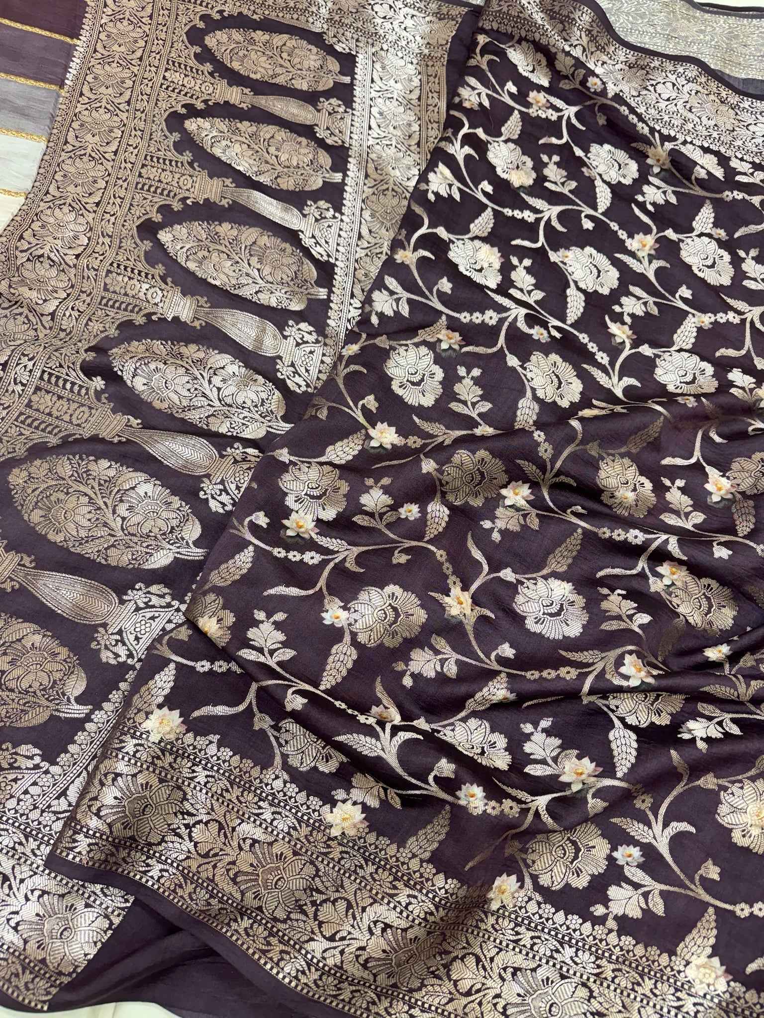 Sea Green  Pure Chiniya Silk Lightweight Contemporary Saree