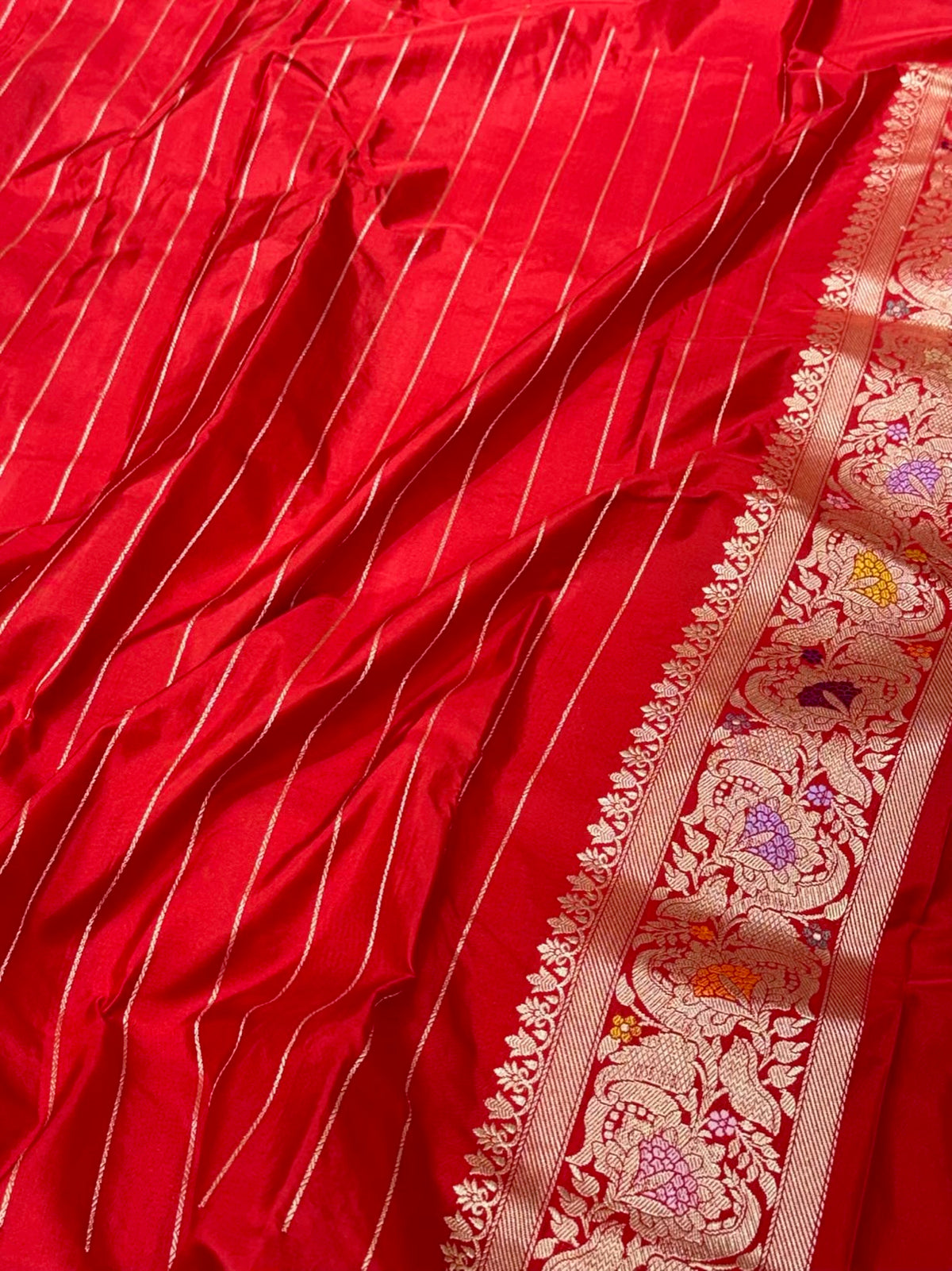 Red Pure Mulberry Double Katan Silk Handwoven Banarasi Premium Saree