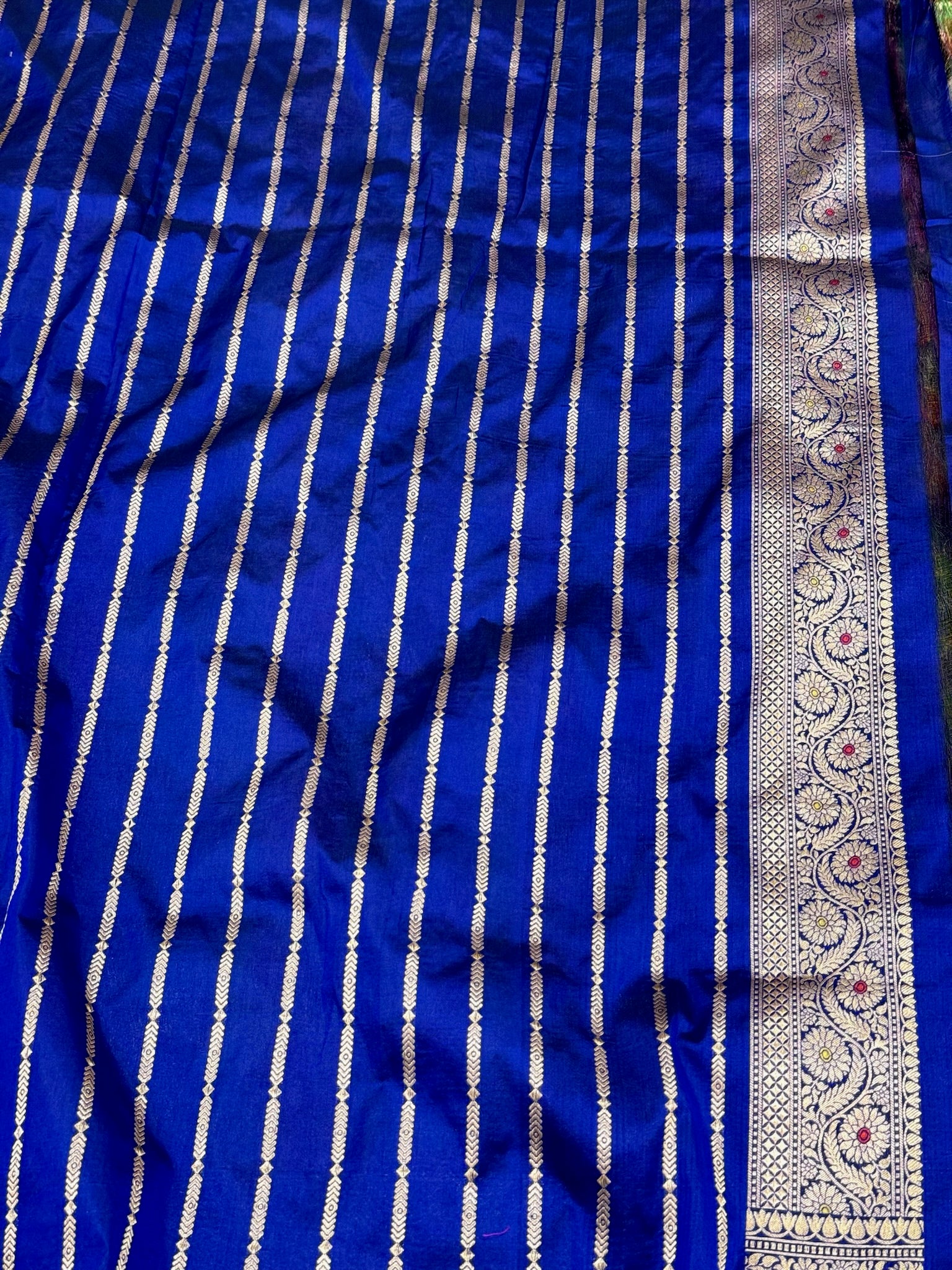 Blue Banarasi Rangkaat Pure Silk Handloom Saree