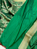 Green Katan Silk Brocade Pure Handwoven Saree