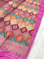 Pink Katan Silk Rangkaat Pure Handwoven Lahenga