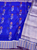 Blue Pure Kora Organza Jamdani Handwoven Banarasi Saree
