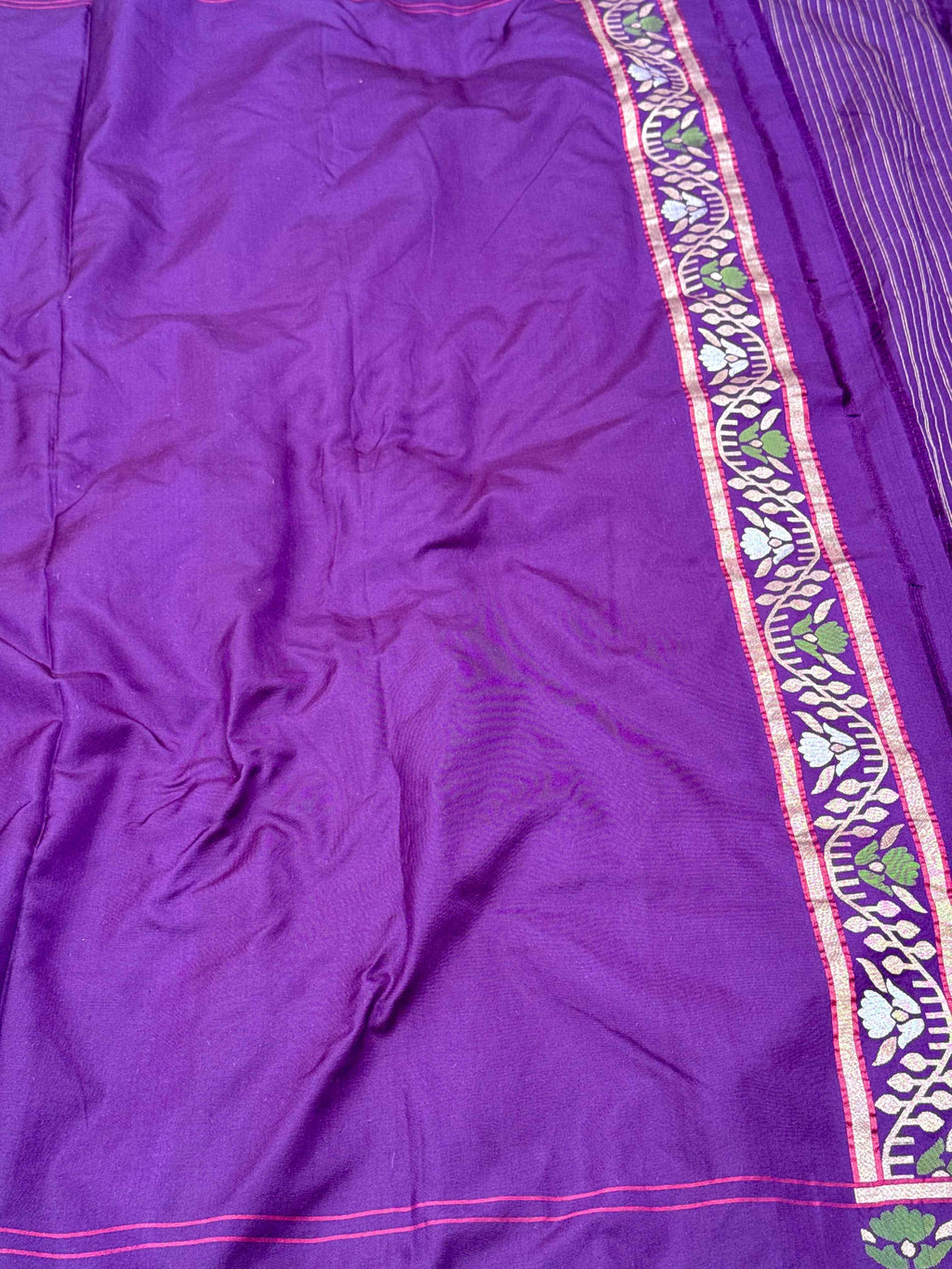Purple Pure Double Katan Silk Handloom Banarasi Saree |Ektara Weave|
