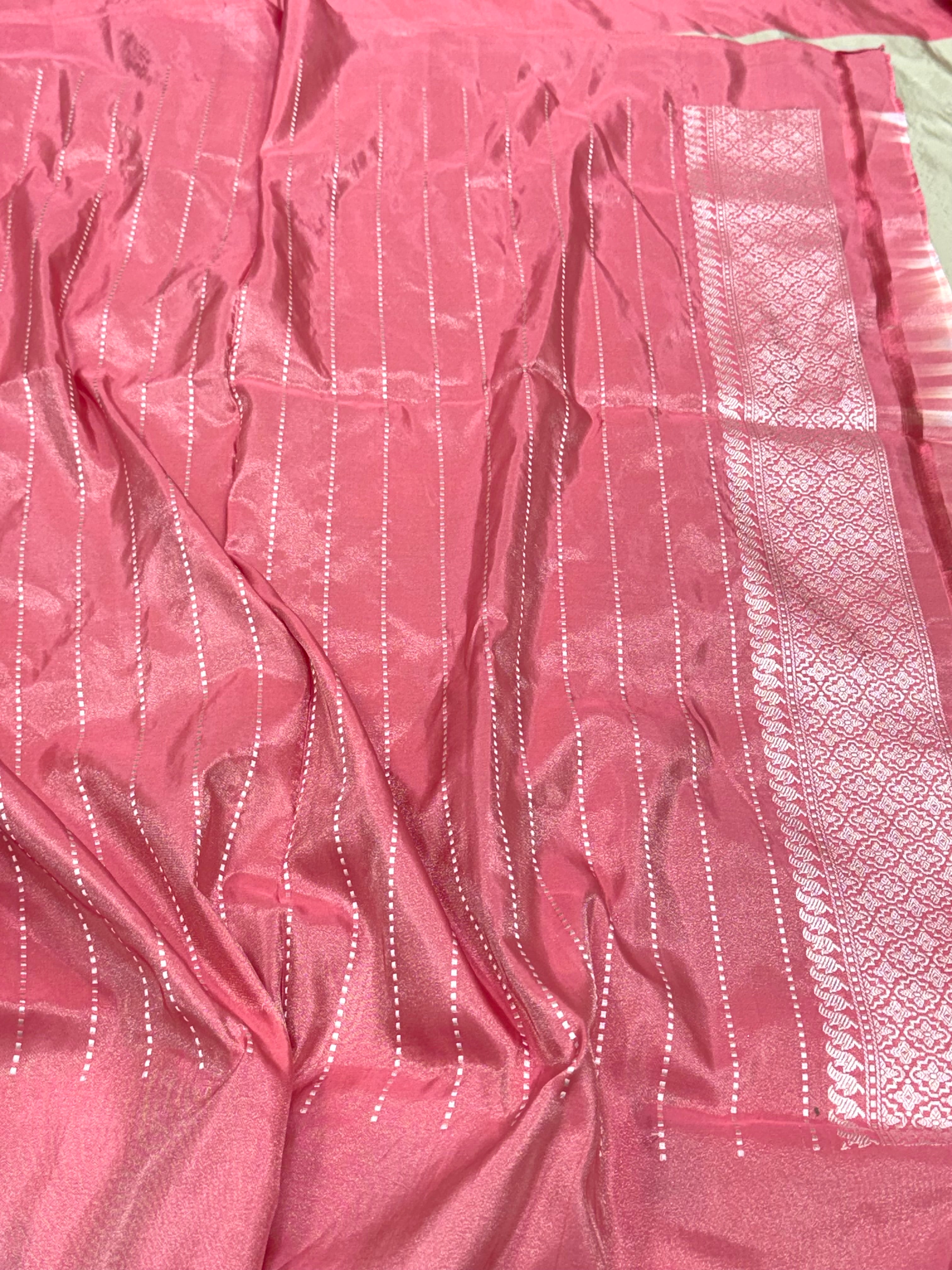 Tea Green Pure Double Katan Tissue Silk Handwoven Banarasi Saree