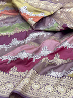 Pista Green Pure Silk Handwoven Rangkaat Banarasi Saree