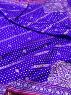 Blue Pure Double Katan Silk Handloom Banarasi Saree |Ektara Weave|