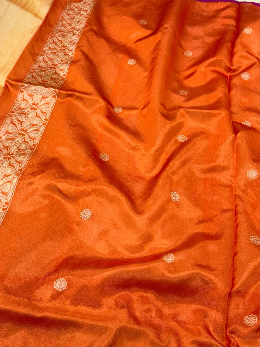 Pastel Yellow Ektara Weave Pure Kora Silk Handwoven Banarasi Saree