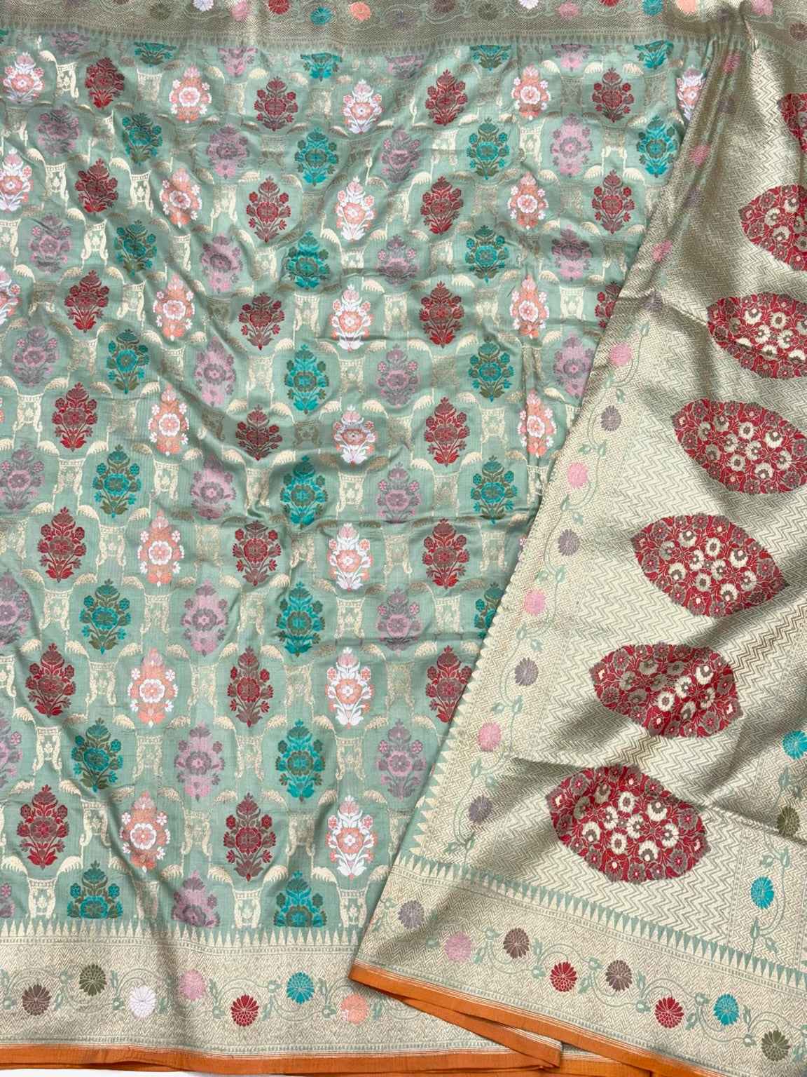 Rani Pink Pure Katan Silk - Pure Mulberry Silk Handloom Modern Banarasi Saree