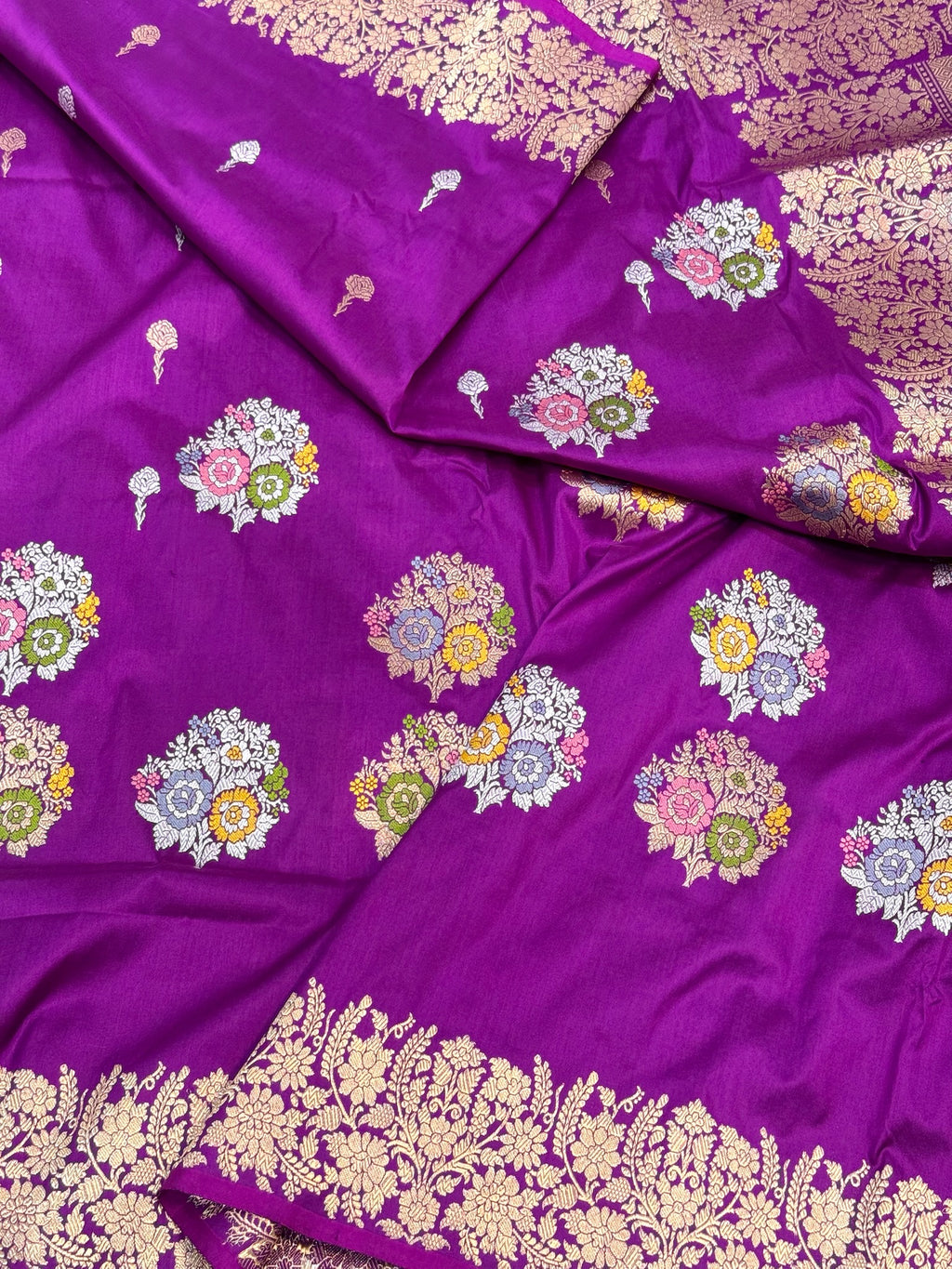 Magenta Katan Silk Pure Handwoven Saree