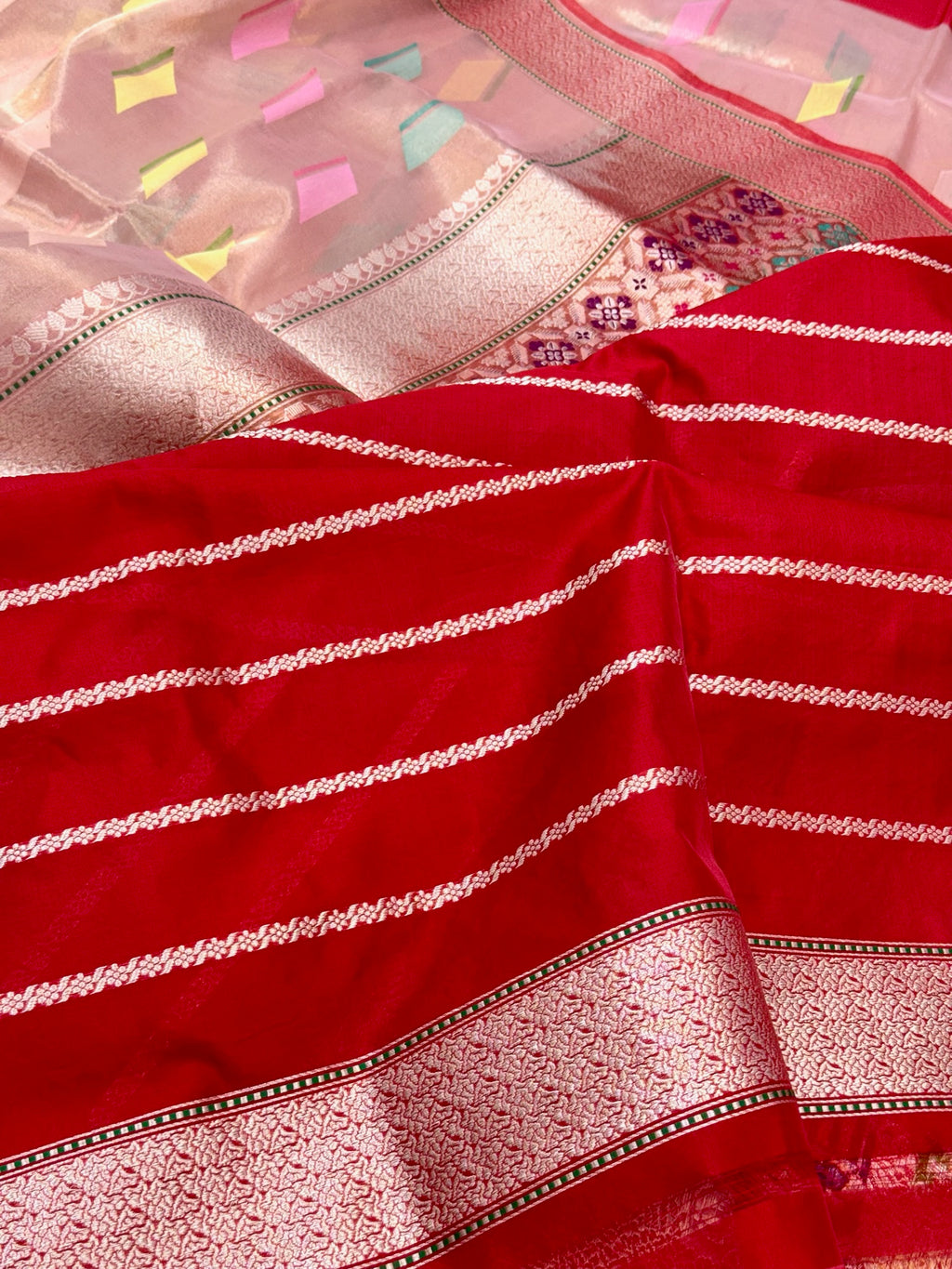 Ivory Kora Tissue Handwoven Saree