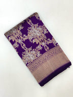 Purple Katan Silk Pure Handwoven Saree