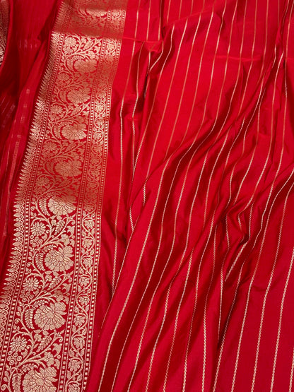 Red Handwoven Banarasi | Kadhwa Technique | Pure Double Katan Mulberry Silk Saree - A New Era Of Elegance