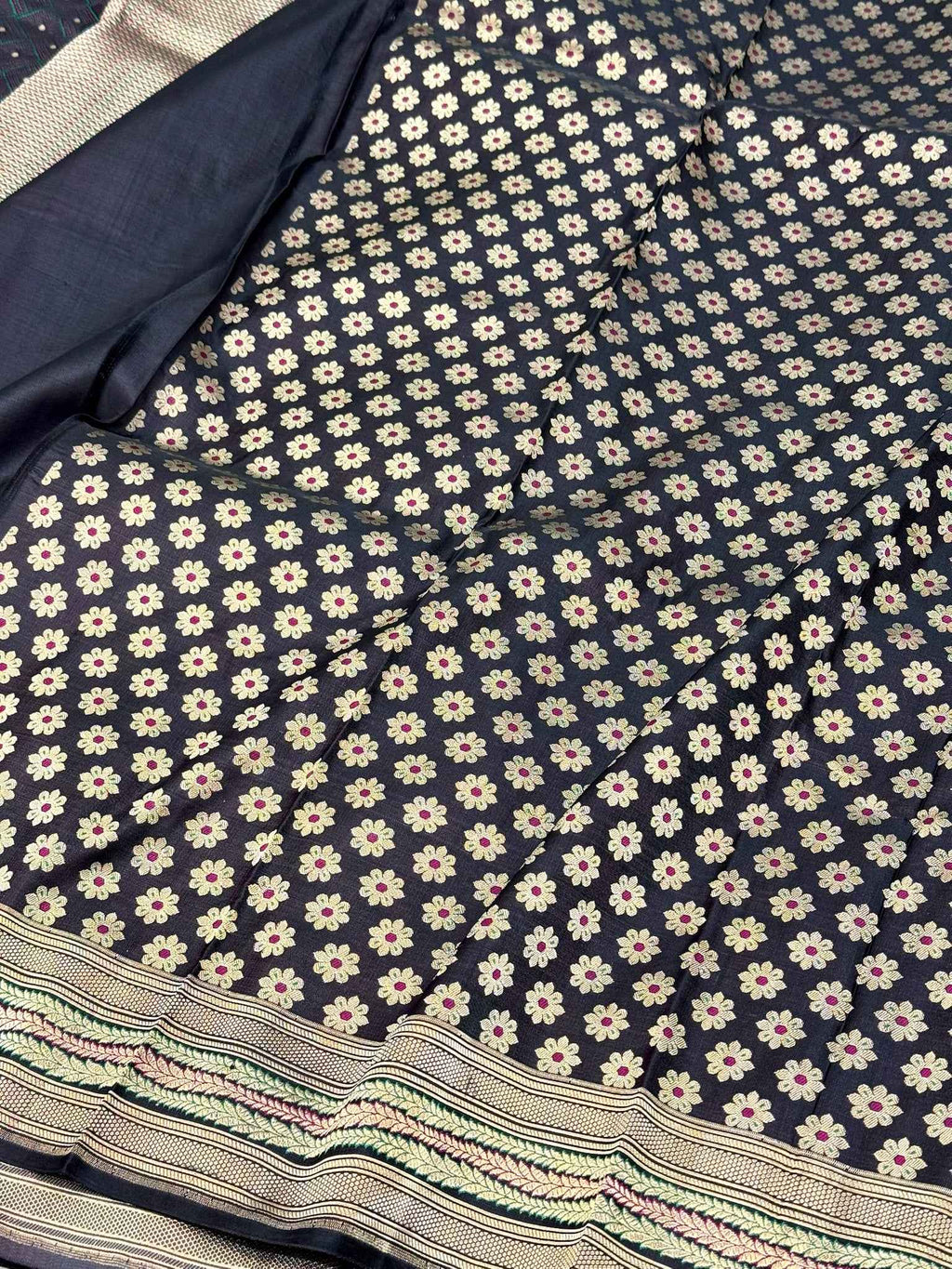 Hot Pink Pure Satin Silk Soft Drape Handwoven Banarasi Saree