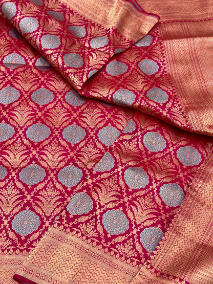 Pink Pure Katan Silk Handloom Banarasi Saree |Brocade|