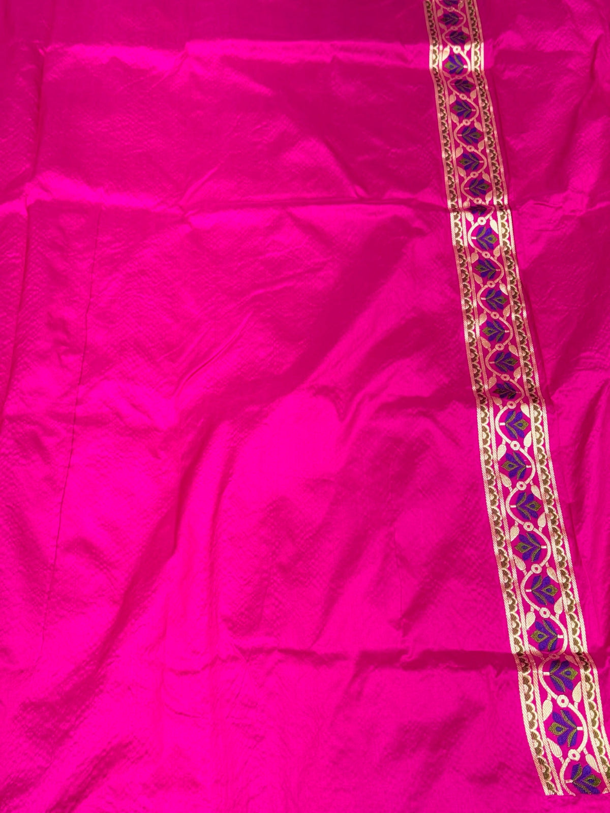 Rani Pink Pure Katan Silk Handwoven Banarasi Saree | Soft Drape |
