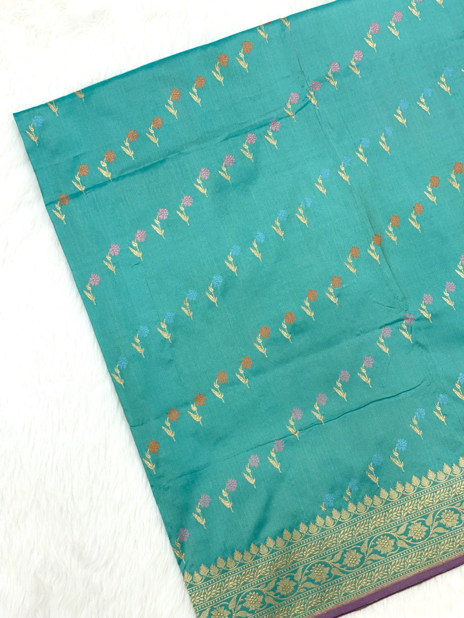 Blue Pure Katan Silk Handwoven Banarasi Saree