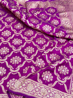 Magenta/ Purple Katan Silk Vintage Handwoven Saree
