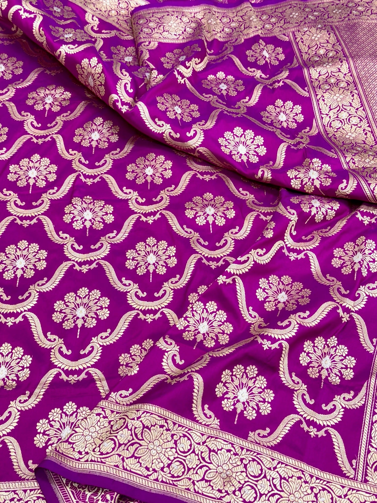 Magenta/ Purple Katan Silk Vintage Handwoven Saree