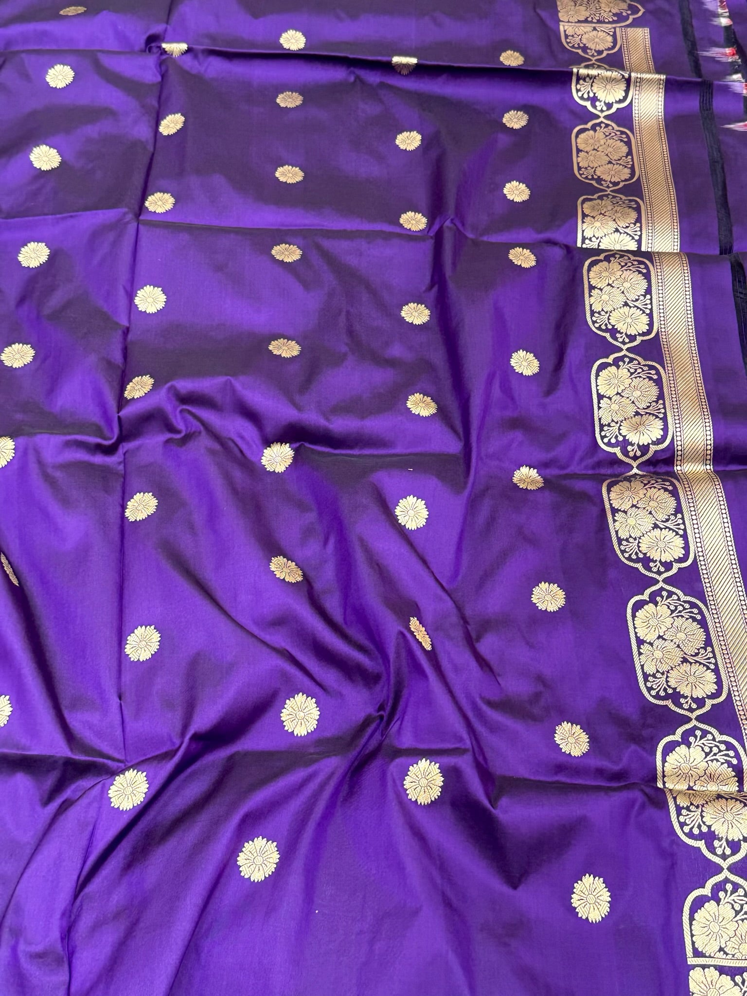 Purple Pure Mulberry Katan Silk Handwoven Banarasi Saree